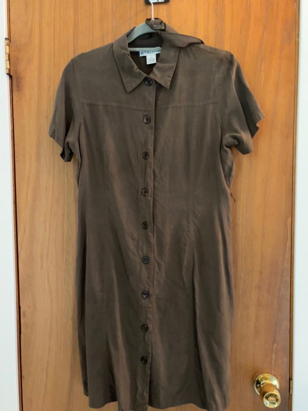 Two Medium 100% Silk Vintage Short Sleeved Dresses (M)